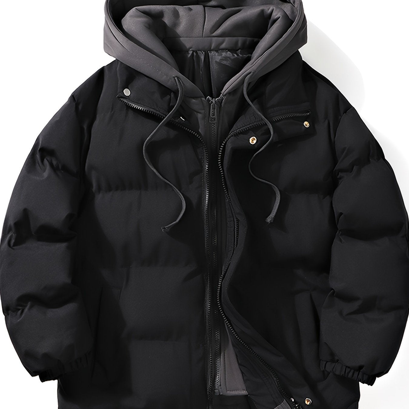 Men's Fashionable Hooded Winter Jacket - Insulated Warmth, Thick Padding, Versatile for Cold Weather