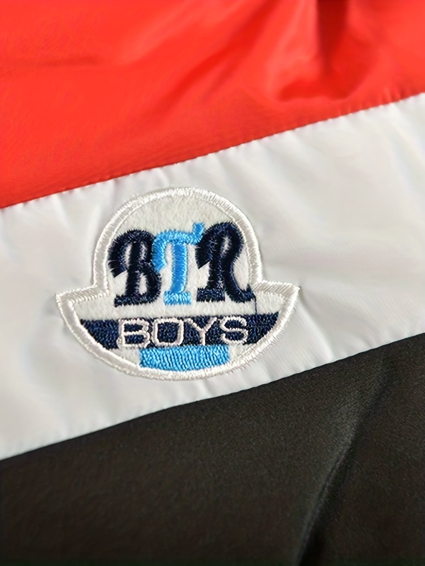 Stylish Blue & White Winter Jacket with "BR" Logo - Warm, Casual, Long-Sleeve Hooded Coat for Fall and Winter, Polyester Filled, Casual Winter Wear | Stylish Winter Jacket | Zippered Jacket