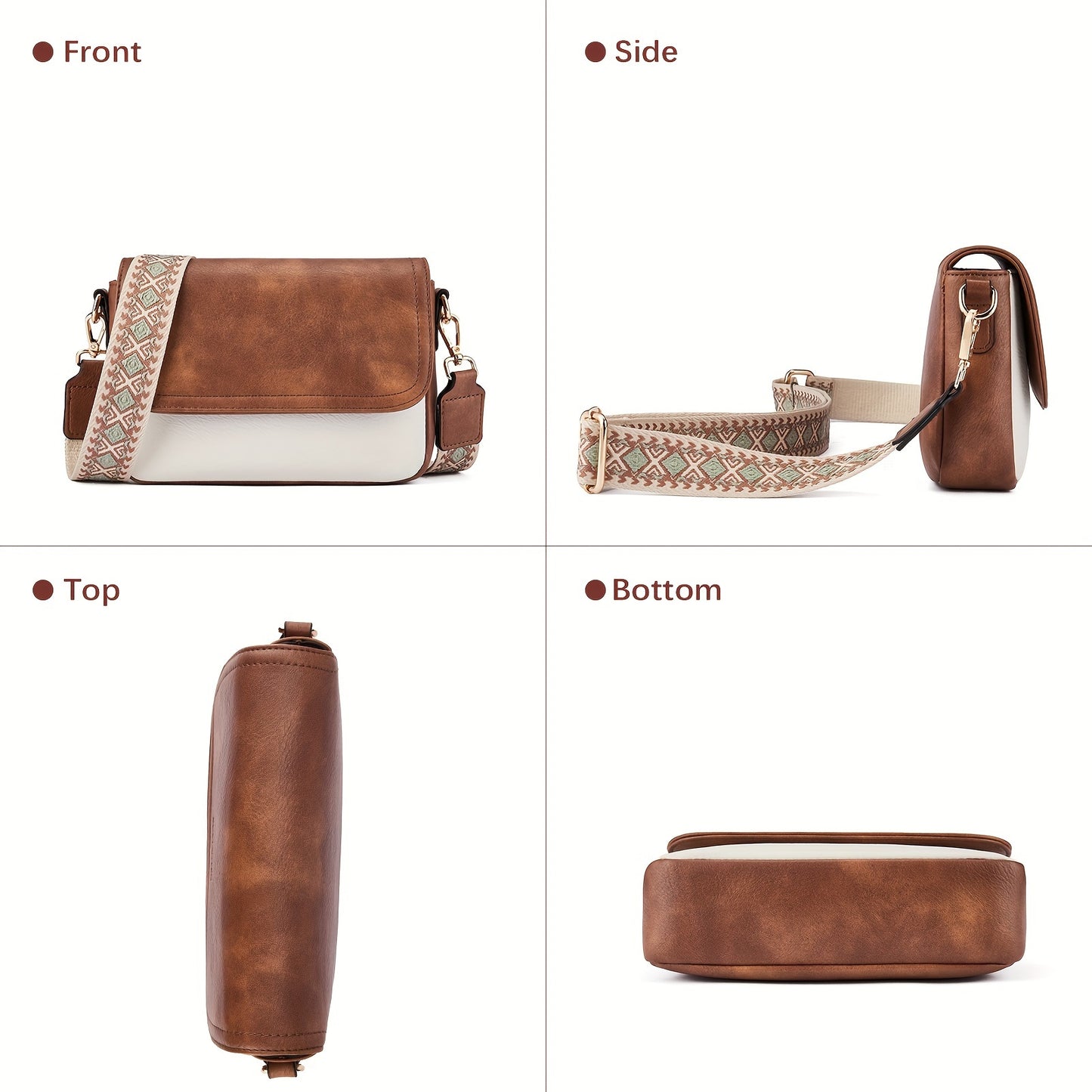 Small Stylish Crossbody Purses for Women - Faux Leather Handbags with Buckle Closure, Nylon Lining, and Adjustable Guitar Strap - Perfect for Daily Occasions
