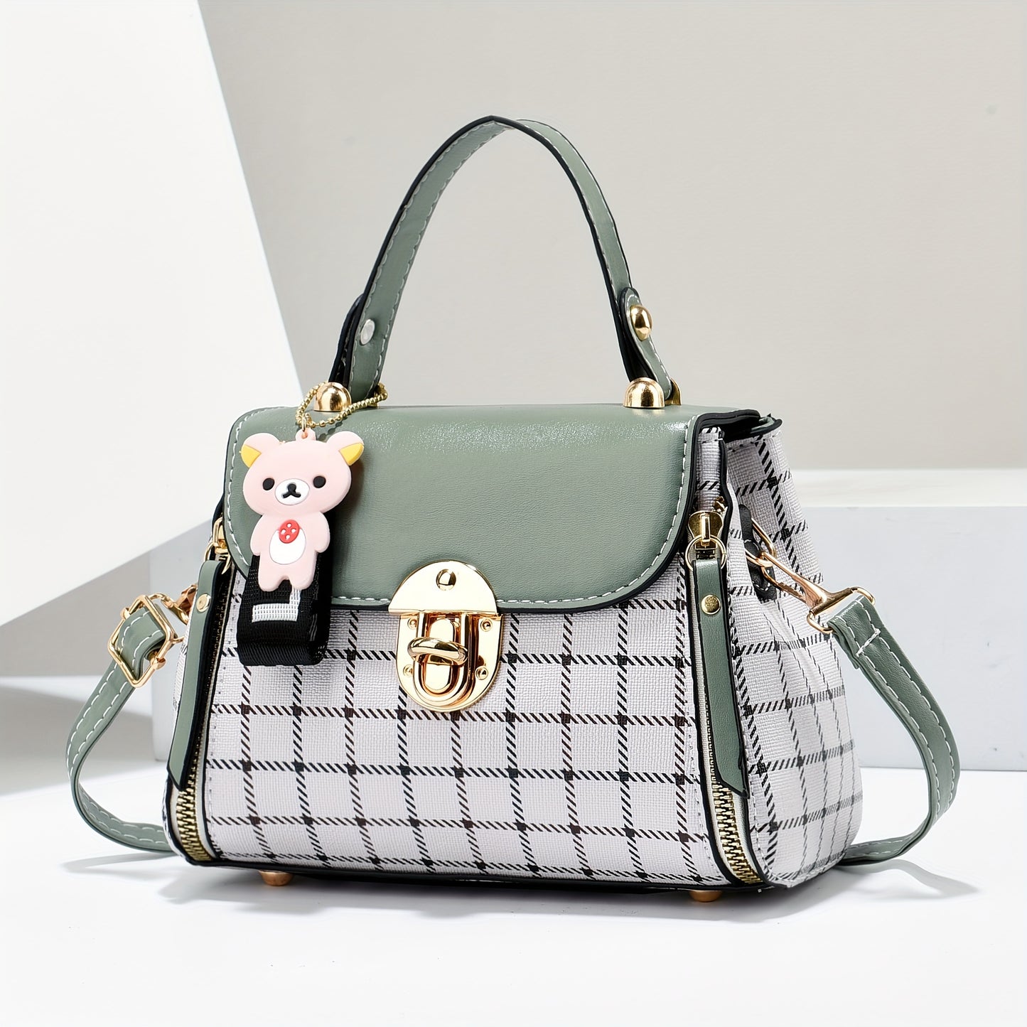 Lightweight Small Purses, Fashion Crossbody Bag, Plaid Pattern Satchel Handbags For Women