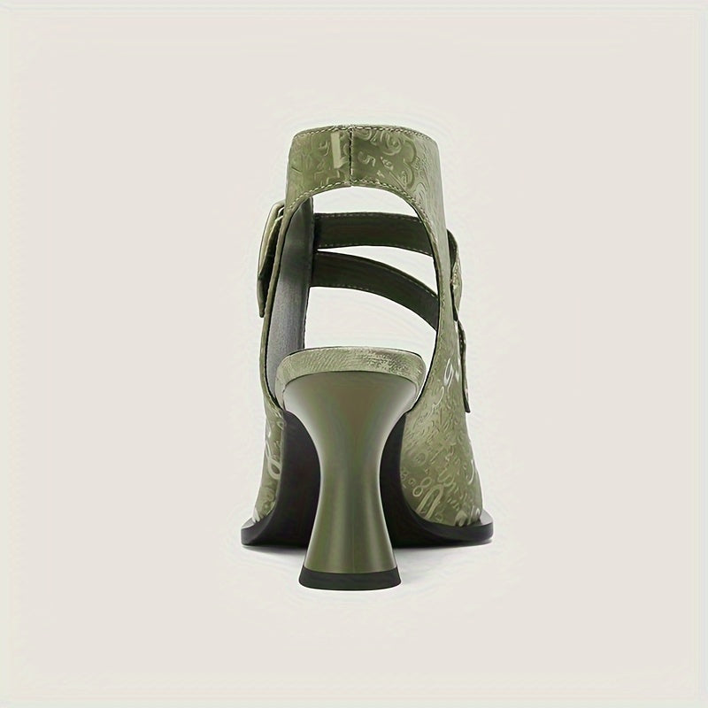 NICAISE 2024 new chunky high-heeled sandals Roman women's shoes hollow belt buckle British style sexy high heels