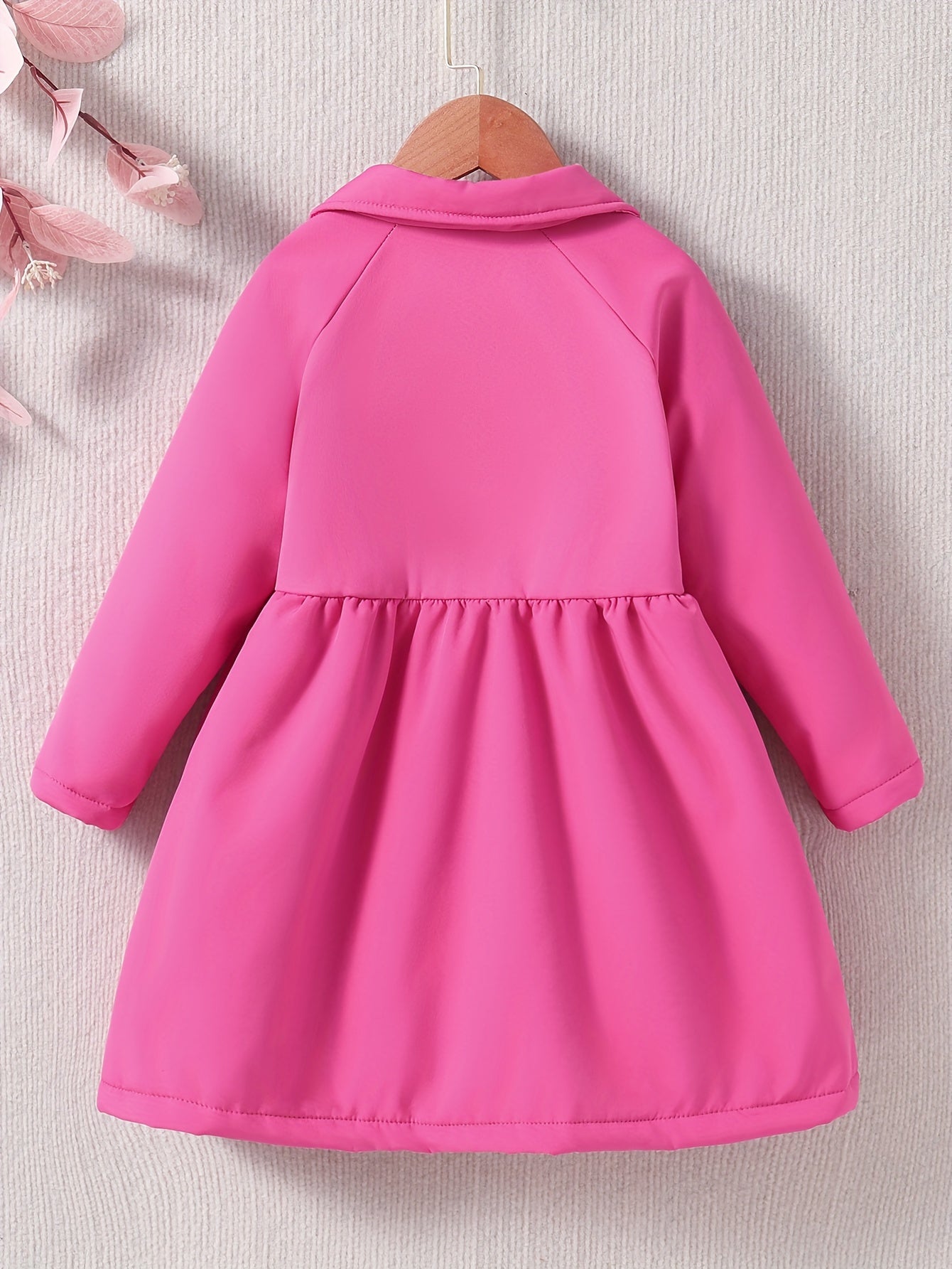 Cozy Plush Fleece Toddler Girls Winter Jacket with Button Collar for Warm and Stylish Daily Wear