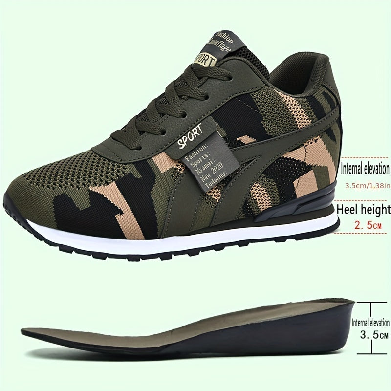 2025 New Women's Shoes with Increased Height and Versatile Travel Casual Outdoor Mesh Sports Shoes