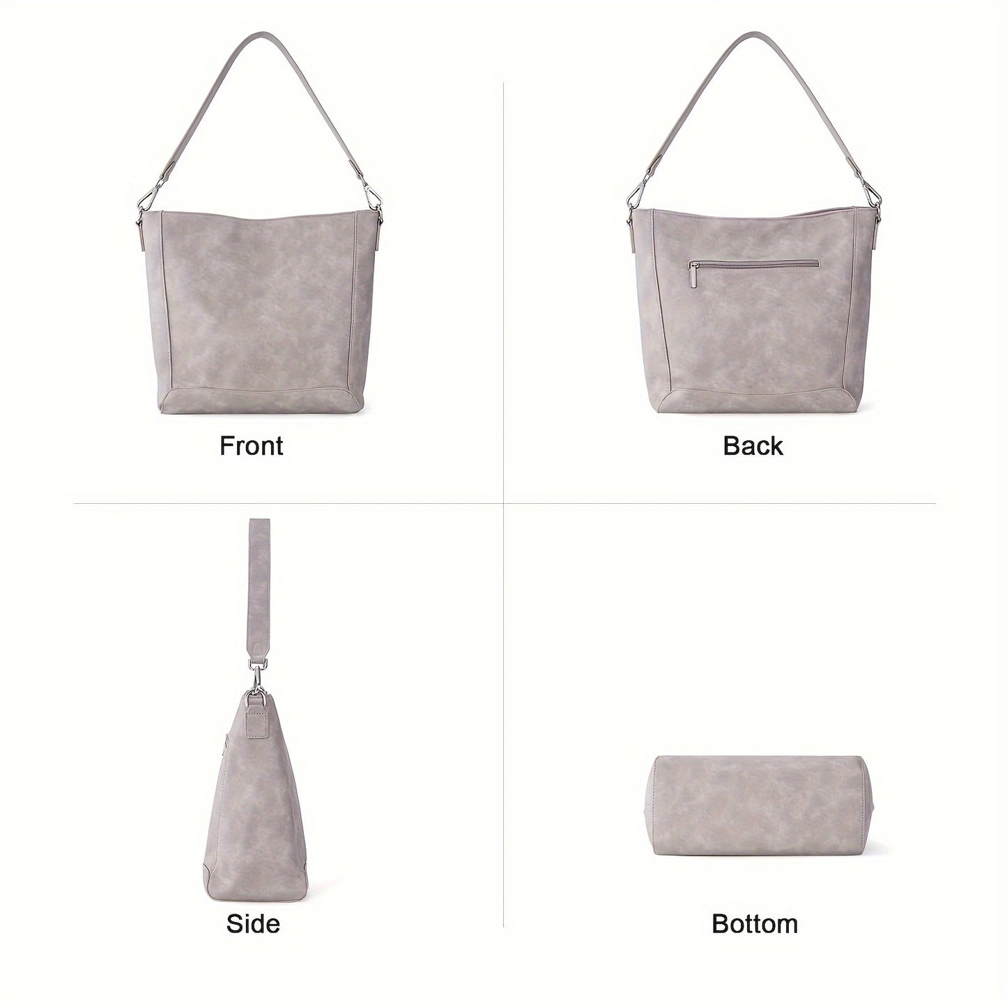Women's Hobo Handbags Small Crossbody Bags Vegan Leather Shoulder Bucket Bags Purses For Women With Adjustable Guitar Strap