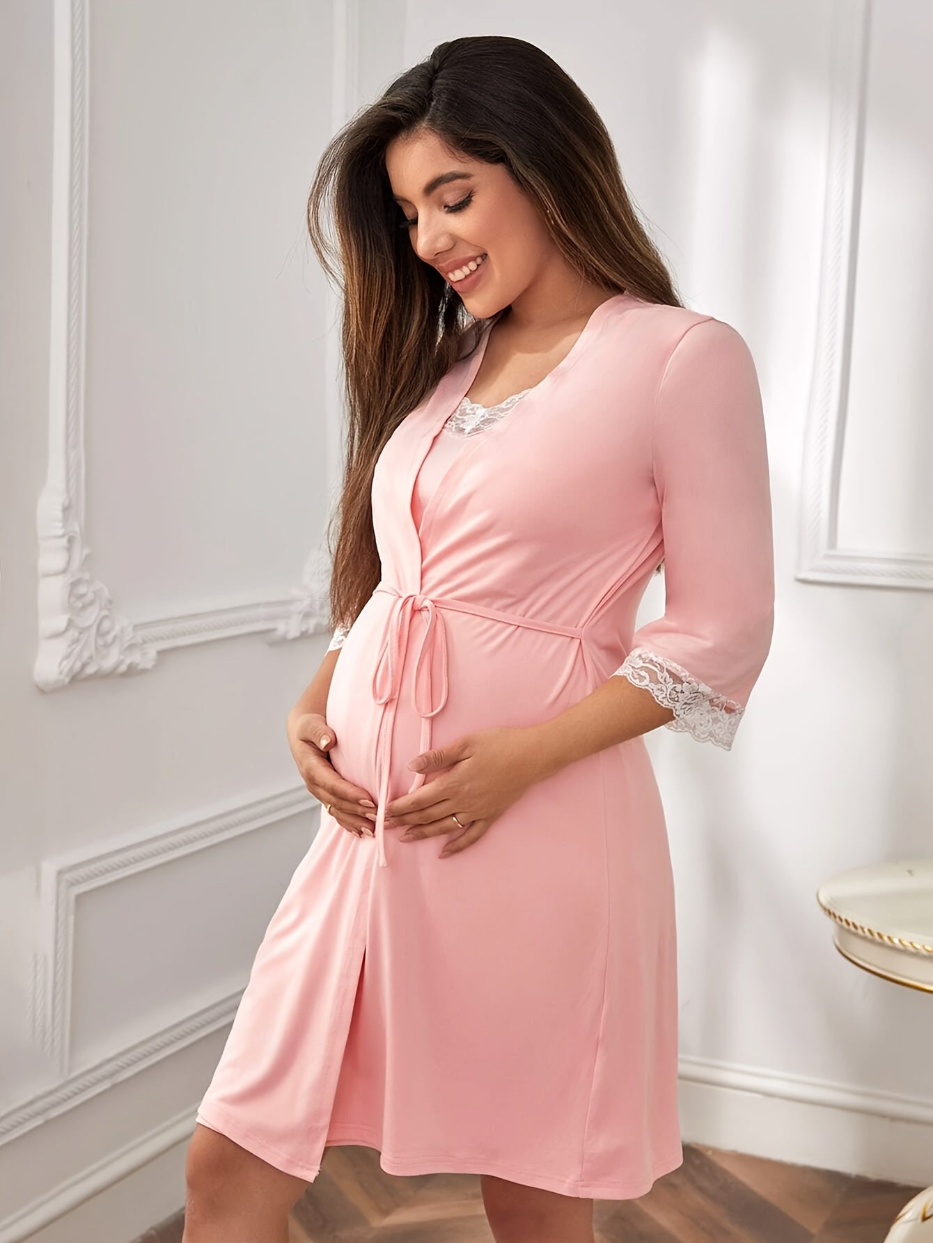 Maternity Pajamas Sexy Lace Two-Piece Dress Nursing Set Spring Maternity Wear