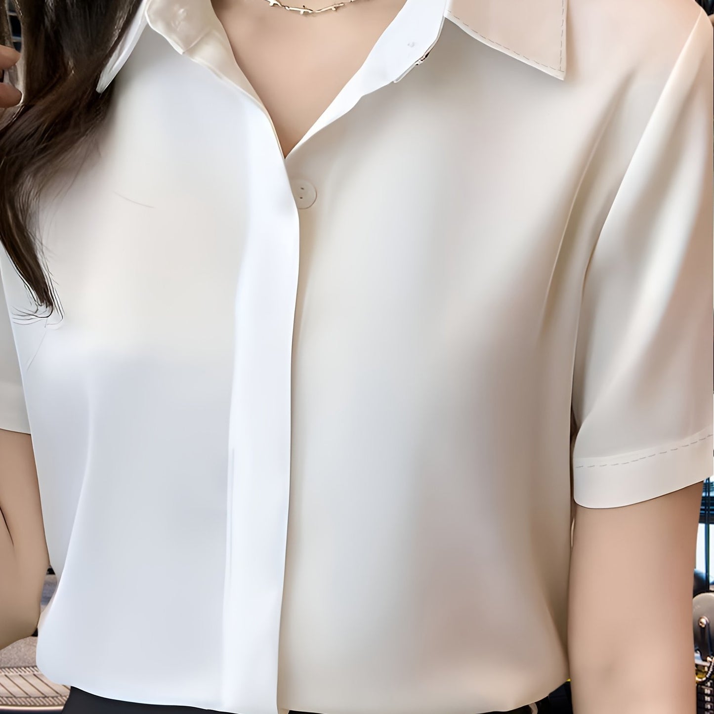 Women's Basic Slim Fit Polo Shirts, Solid Color Casual Short Sleeve Tops