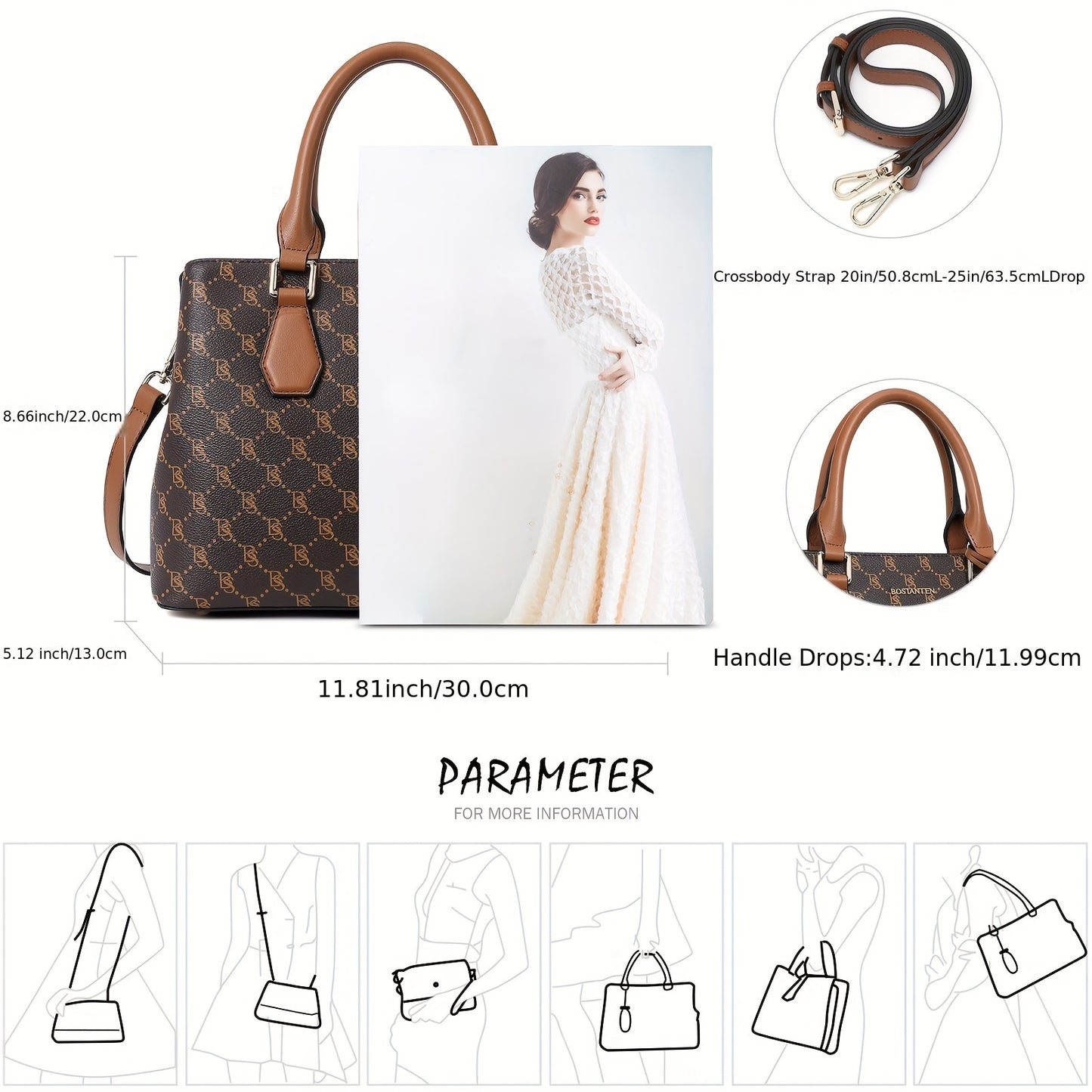 Women Leather Handbags Top Handle Satchel Purses Medium