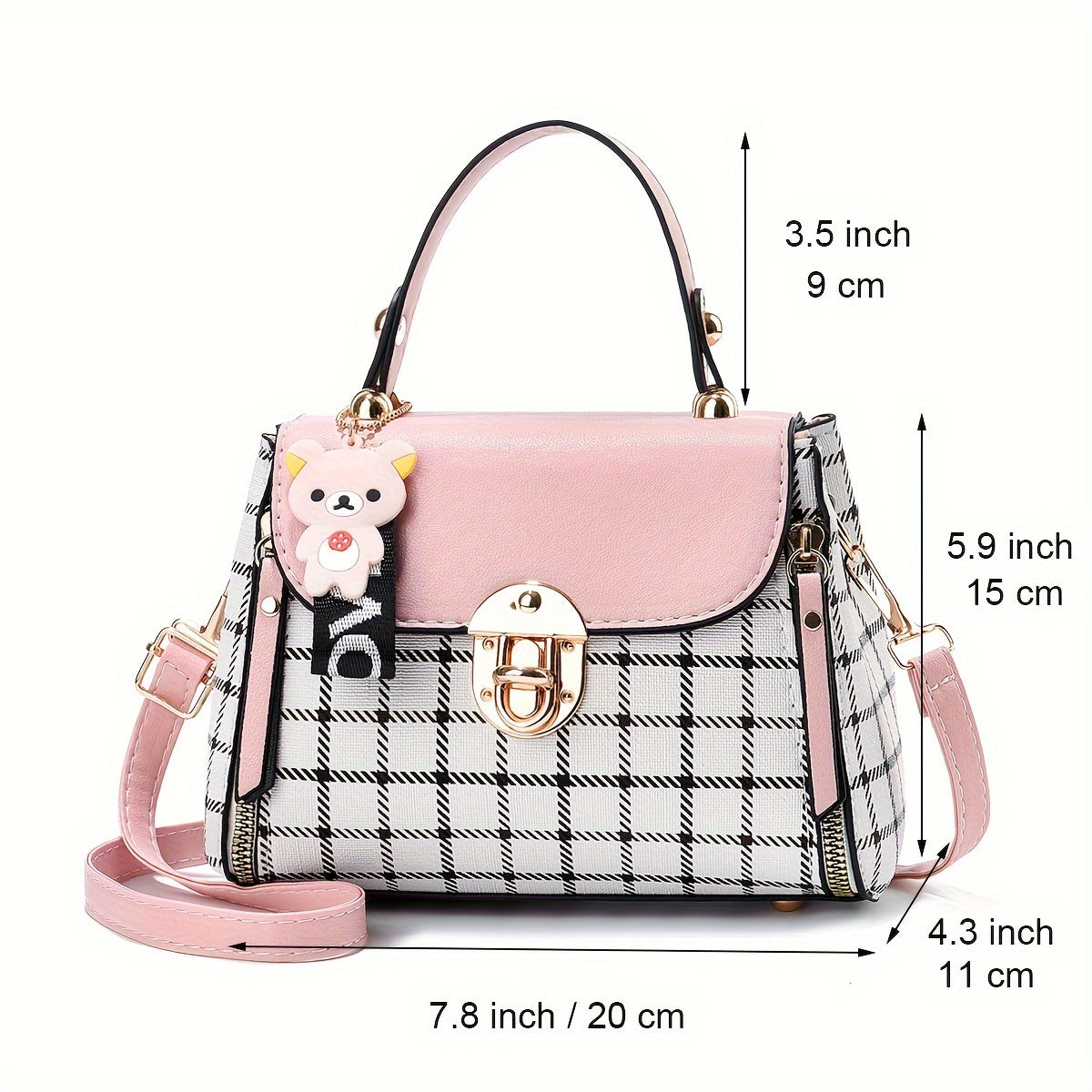 Lightweight Small Purses, Fashion Crossbody Bag, Plaid Pattern Satchel Handbags For Women