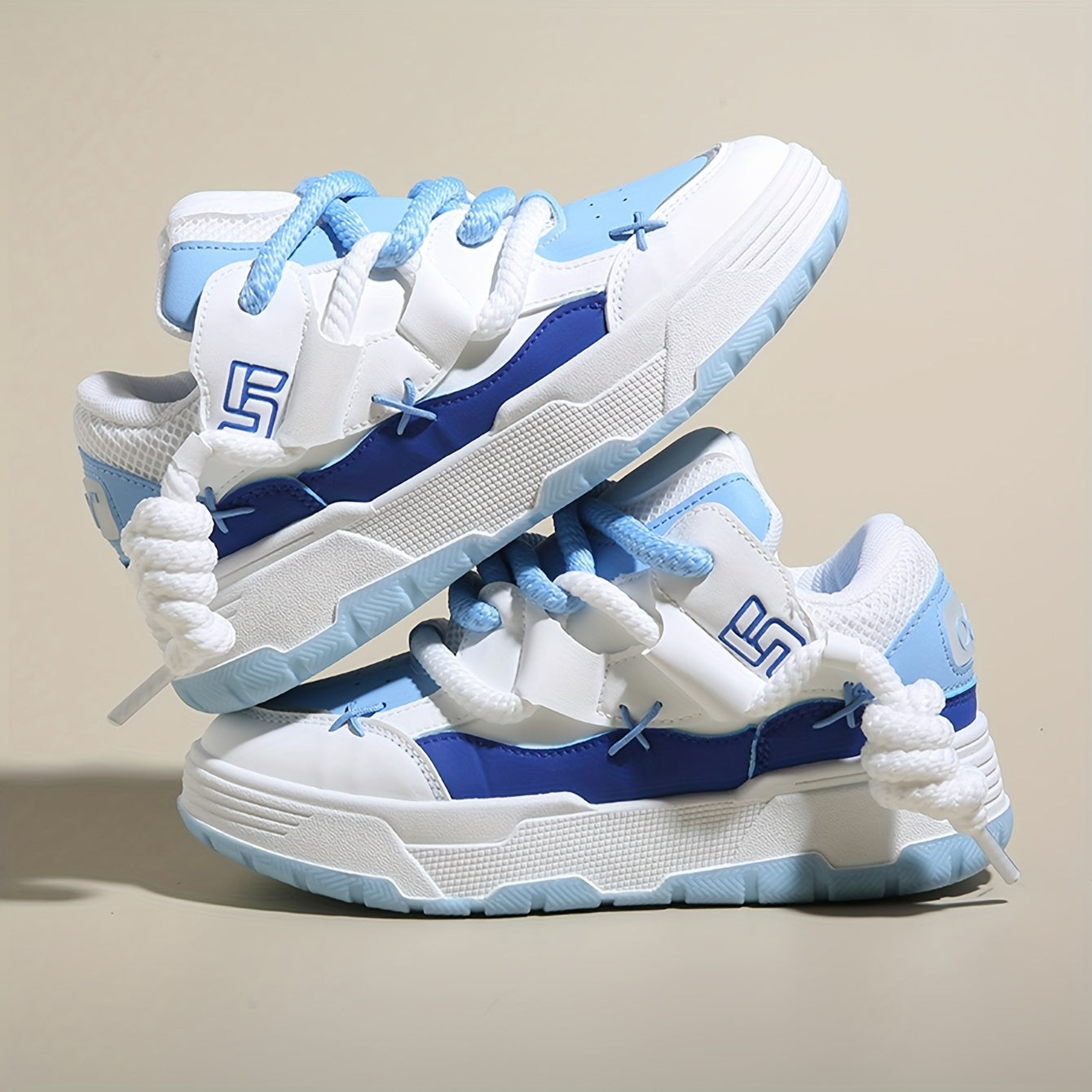 New Casual And Fashionable Women's Shoes, Outdoor Breathable Sports Shoes, Lace Up Trendy Board Shoes