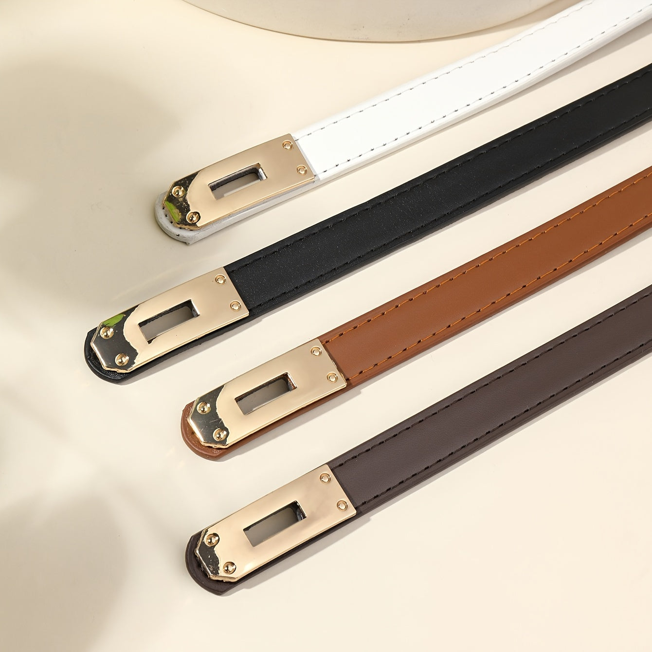 "Essential Accessory" Chic Adjustable Pu Leather Belt With Alloy Buckle For Women - Versatile Thin Waistband For Coats, Shirts, Jackets & More - Perfect For Business Casual To Formal Occasions Belts For Women Leather Handbags