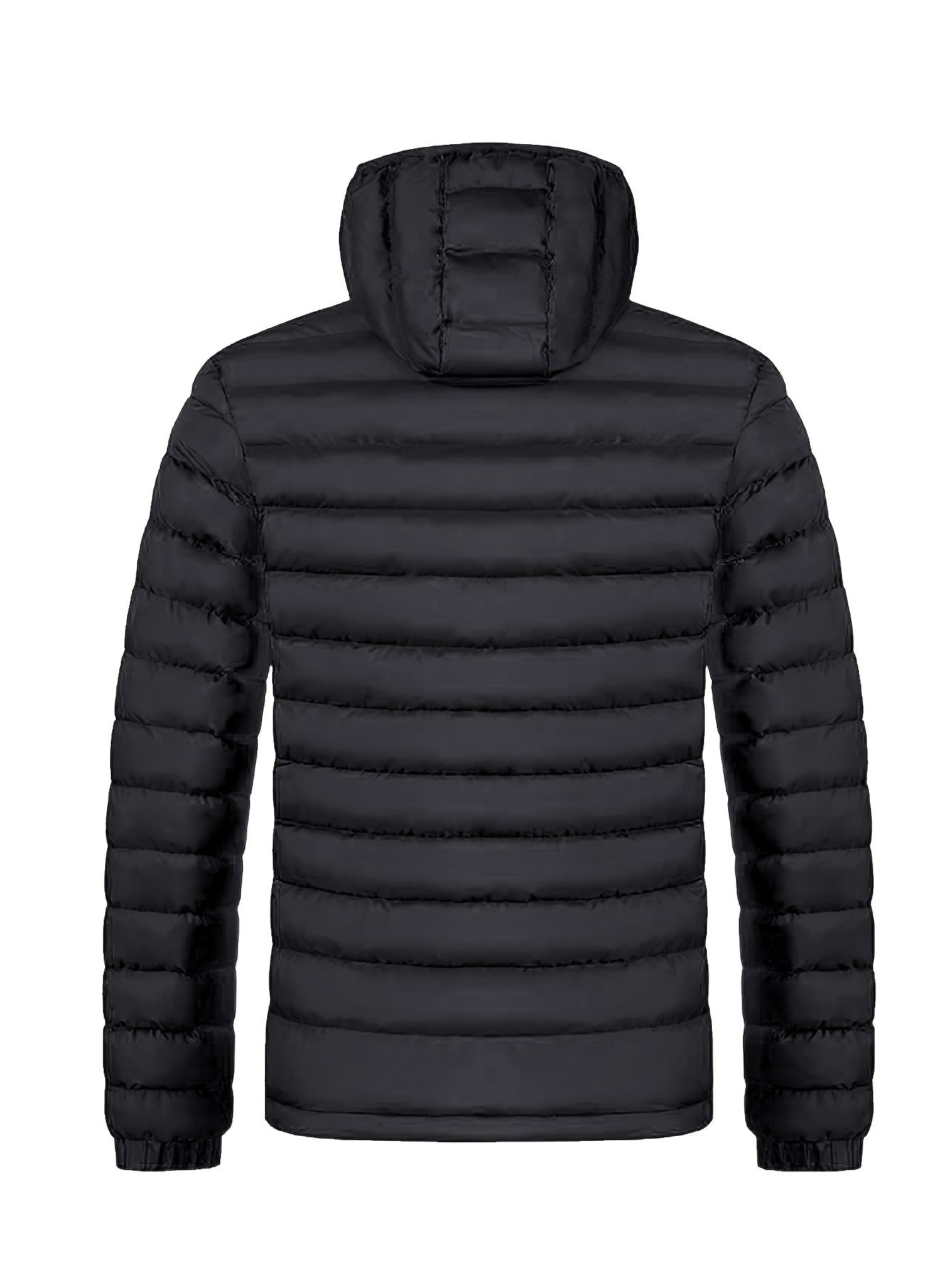 Men's Lightweight Nylon Winter Jacket - Casual Green Hooded Coat with Colorful Zipper Pockets, Warm Quilted Design, Long Sleeves, Non-Stretch Fabric for Casual Attire, Everyday Jacket|Hooded Quilted Coat|Nylon Quilted Jacket