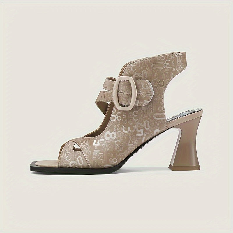 NICAISE 2024 new chunky high-heeled sandals Roman women's shoes hollow belt buckle British style sexy high heels
