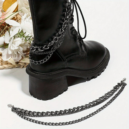 2PCS Decorative Chain, Fashion Women's Shoes Aluminum Chain For Boots, Cool DIY Accessories