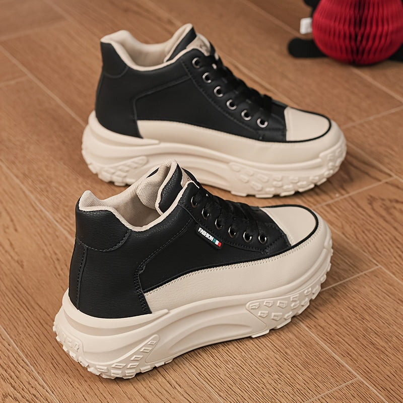 Autumn High Top Shoes Women's New Small White Shoes Casual Women's Shoes Thick Sole Show High Soft Sole Shoes