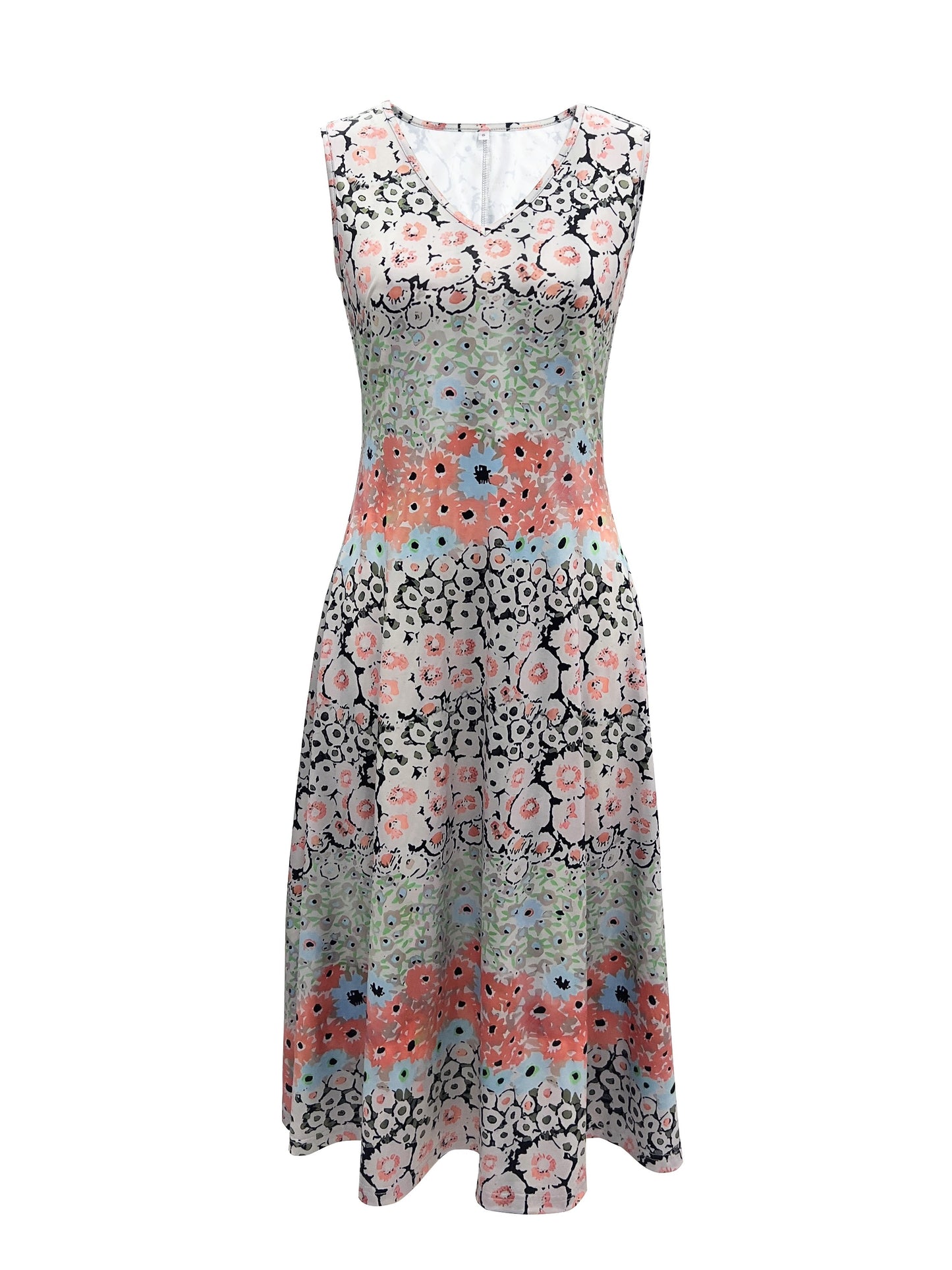 Floral Print Two-piece Dress Set, V Neck Tank Top & Half Sleeve Crop Cardigan Outfits, Women's Clothing