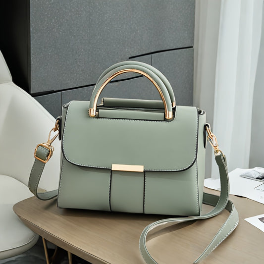Visually Appealing Mint Green Women’s Handbag – Trendy Crossbody Bag with Adjustable Strap, Golden-Tone Hardware & Magnetic Closure, Lightweight & Spacious for Everyday Use, Ladies Handbags