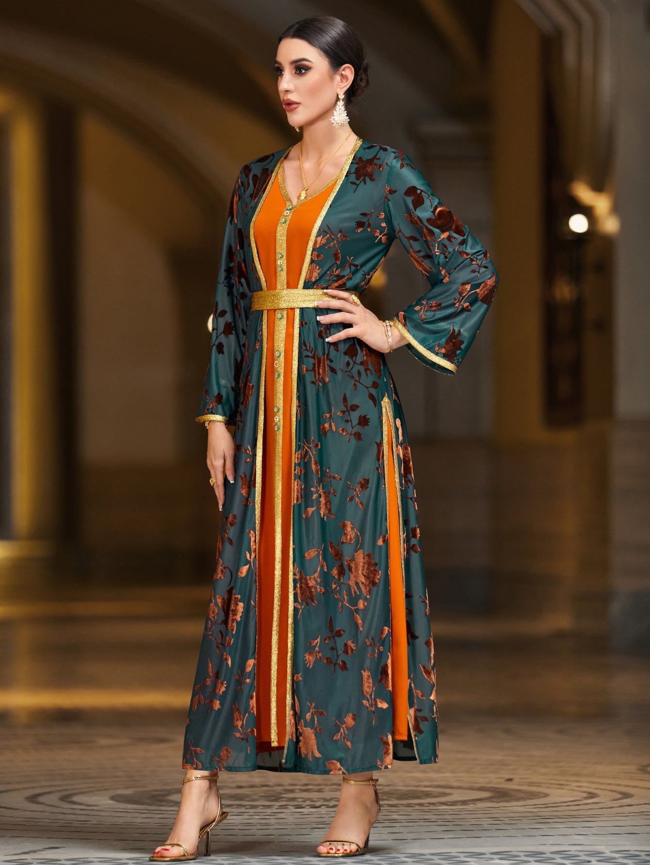4042 Casual Arab Two-Piece Dress Set