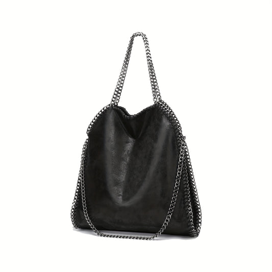 Womens Handbags Soft Fashion Designer Top-Handle Casual Pocket Ladies Tote Portable Chain Large Shoulder Crossbody Bags Black Birthday Present