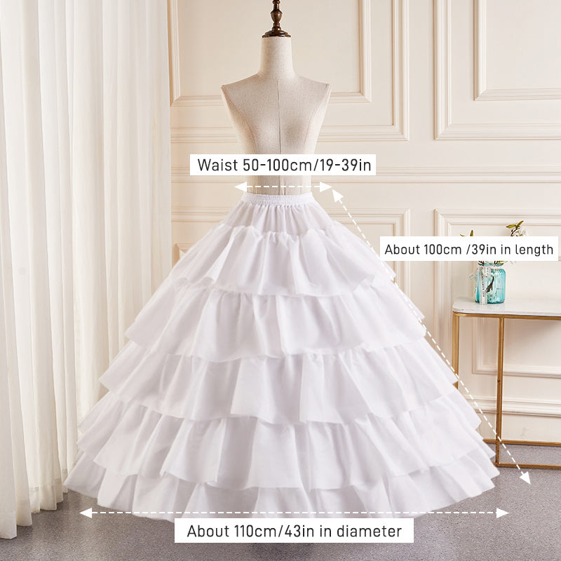 Elegant 6-Hoop Wedding Dress Petticoat - No Tulle, Hand Washable, Polyester Fiber, Perfect for Bridal Gowns & Formal Attire