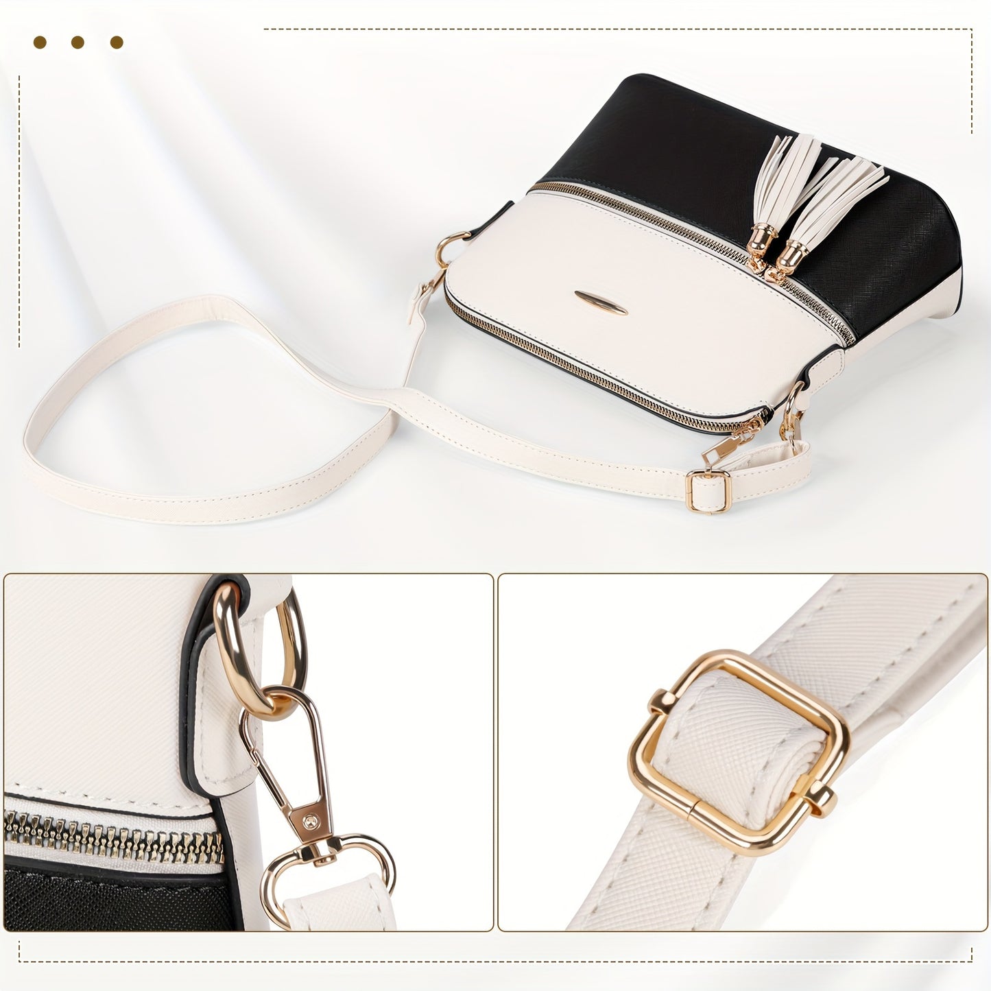 3-in-1 Tote Bag Handbags and Crossbody for Women Fashion and Purse Set 3pcs