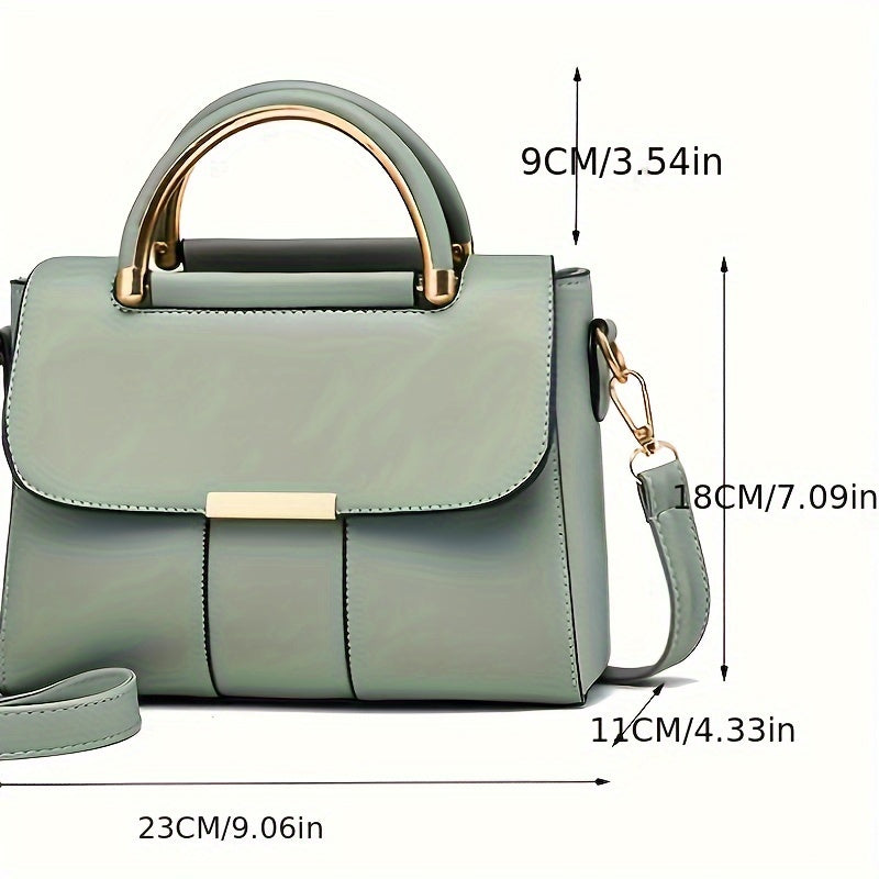 Visually Appealing Mint Green Women’s Handbag – Trendy Crossbody Bag with Adjustable Strap, Golden-Tone Hardware & Magnetic Closure, Lightweight & Spacious for Everyday Use, Ladies Handbags