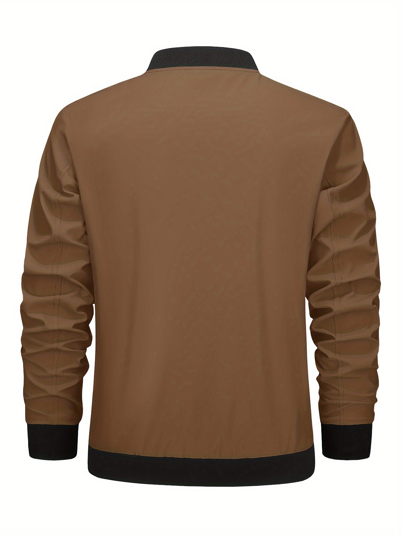 Men's Casual Winter Jacket Polyester Fabric Windproof Water-resistant Classic Style Lightweight Fashion Multi-pocket Design Ribbed Cuffs And Hem Design Comfortable Full-zipper Placket Baseball Jacket Pilot Jacket