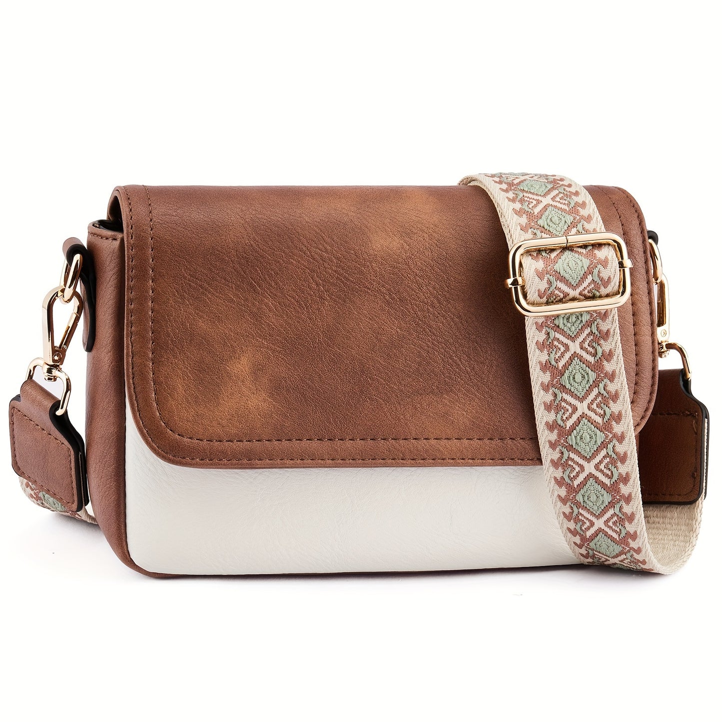 Small Stylish Crossbody Purses for Women - Faux Leather Handbags with Buckle Closure, Nylon Lining, and Adjustable Guitar Strap - Perfect for Daily Occasions
