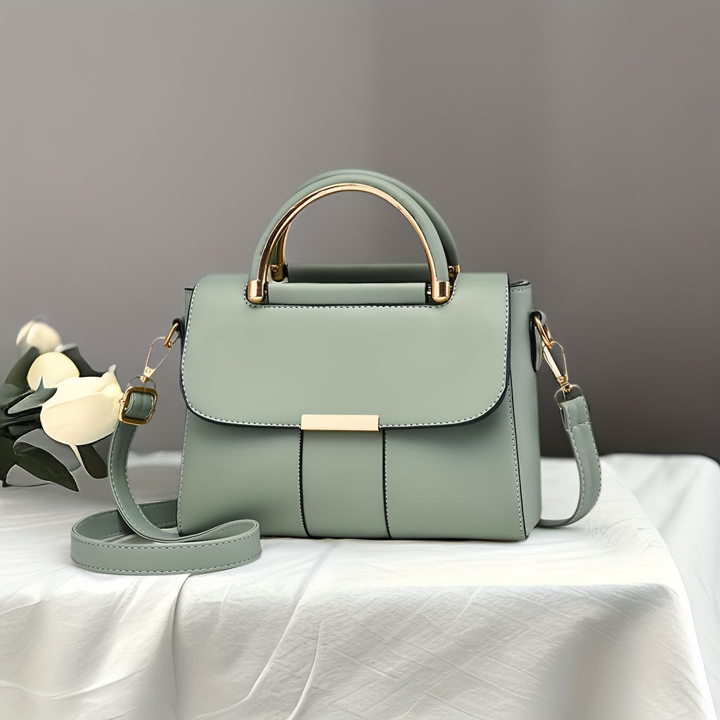 Visually Appealing Mint Green Women’s Handbag – Trendy Crossbody Bag with Adjustable Strap, Golden-Tone Hardware & Magnetic Closure, Lightweight & Spacious for Everyday Use, Ladies Handbags