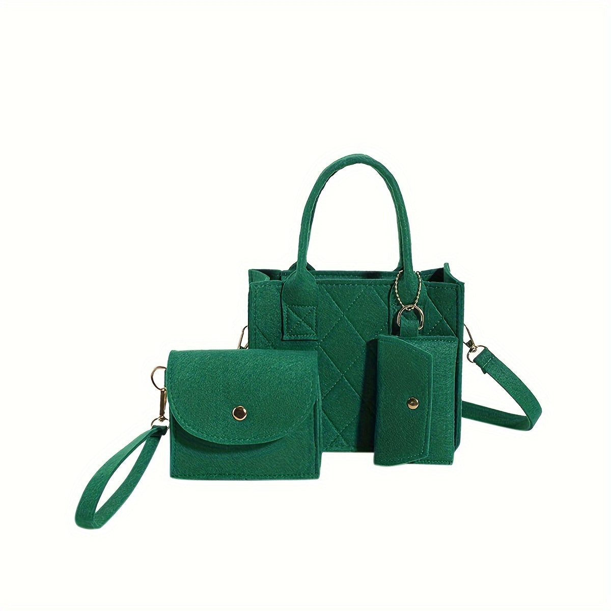3pcs Set Mini Tote Bag Lightweight Casual Handbags & Mini Satchel & Mini Card Holder Set