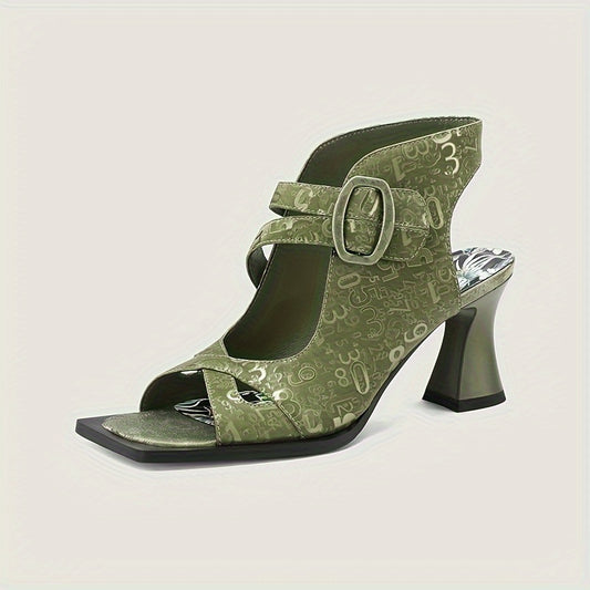 NICAISE 2024 new chunky high-heeled sandals Roman women's shoes hollow belt buckle British style sexy high heels
