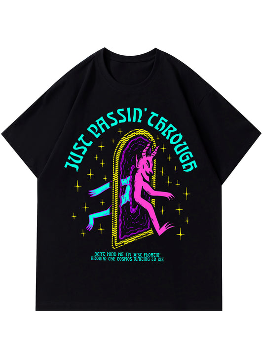 Tees For Men, 'Ripping Through Life' Print T Shirt, Casual Short Sleeve Tshirt For Summer Spring Fall, Tops As Gifts