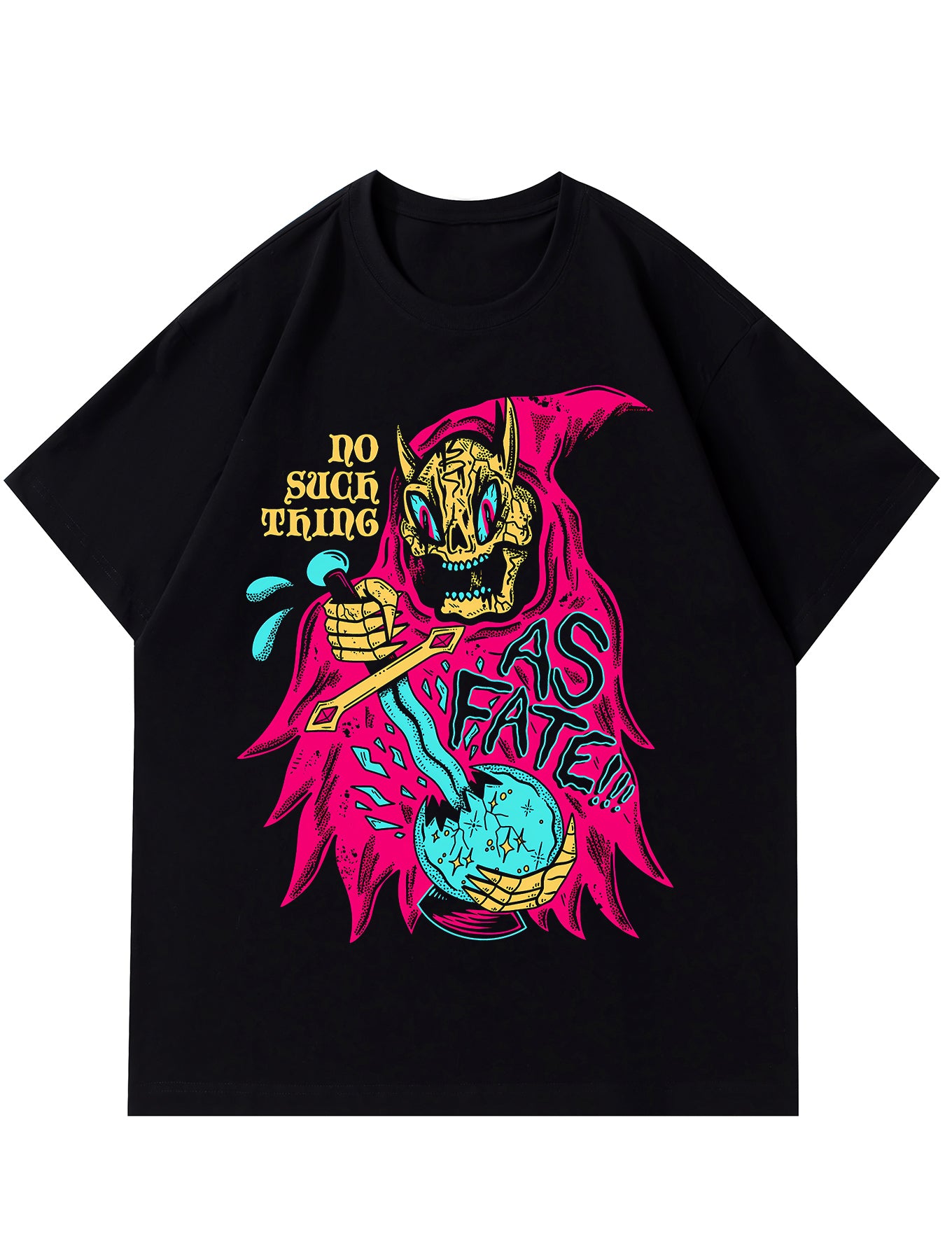 Tees For Men, Crystal Ball Broken By Wizard Print T Shirt, Casual Short Sleeve Tshirt For Summer Spring Fall, Tops As Gifts