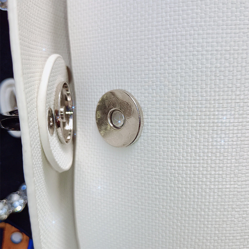 JIOMAY Women's Luxury Designer Clutch Handbag with Detachable Chain Strap & Closure - Synthetic Leather Rhinestone-Adorned White/Black/Green Evening Bag, Golden-Tone Hardware, Elegant Large Statement Purse for Parties, Weddin