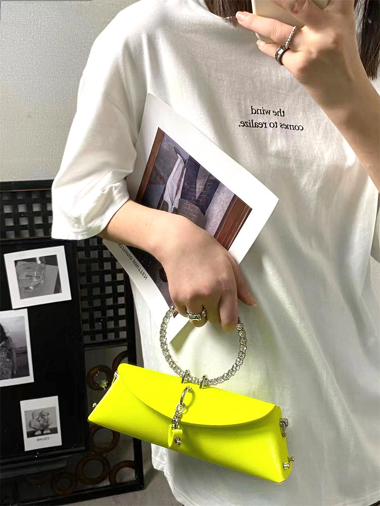 JIOMAY Women's Luxury Designer Clutch Handbag with Detachable Chain Strap & Closure - Synthetic Leather Rhinestone-Adorned White/Black/Green Evening Bag, Golden-Tone Hardware, Elegant Large Statement Purse for Parties, Weddin