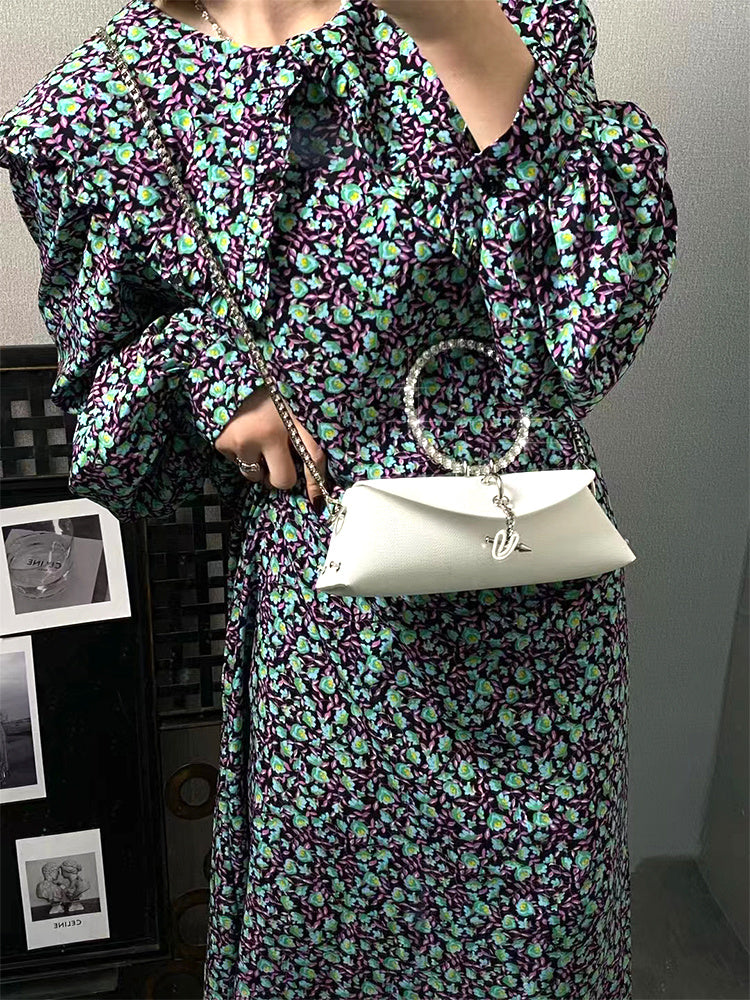 JIOMAY Women's Luxury Designer Clutch Handbag with Detachable Chain Strap & Closure - Synthetic Leather Rhinestone-Adorned White/Black/Green Evening Bag, Golden-Tone Hardware, Elegant Large Statement Purse for Parties, Weddin