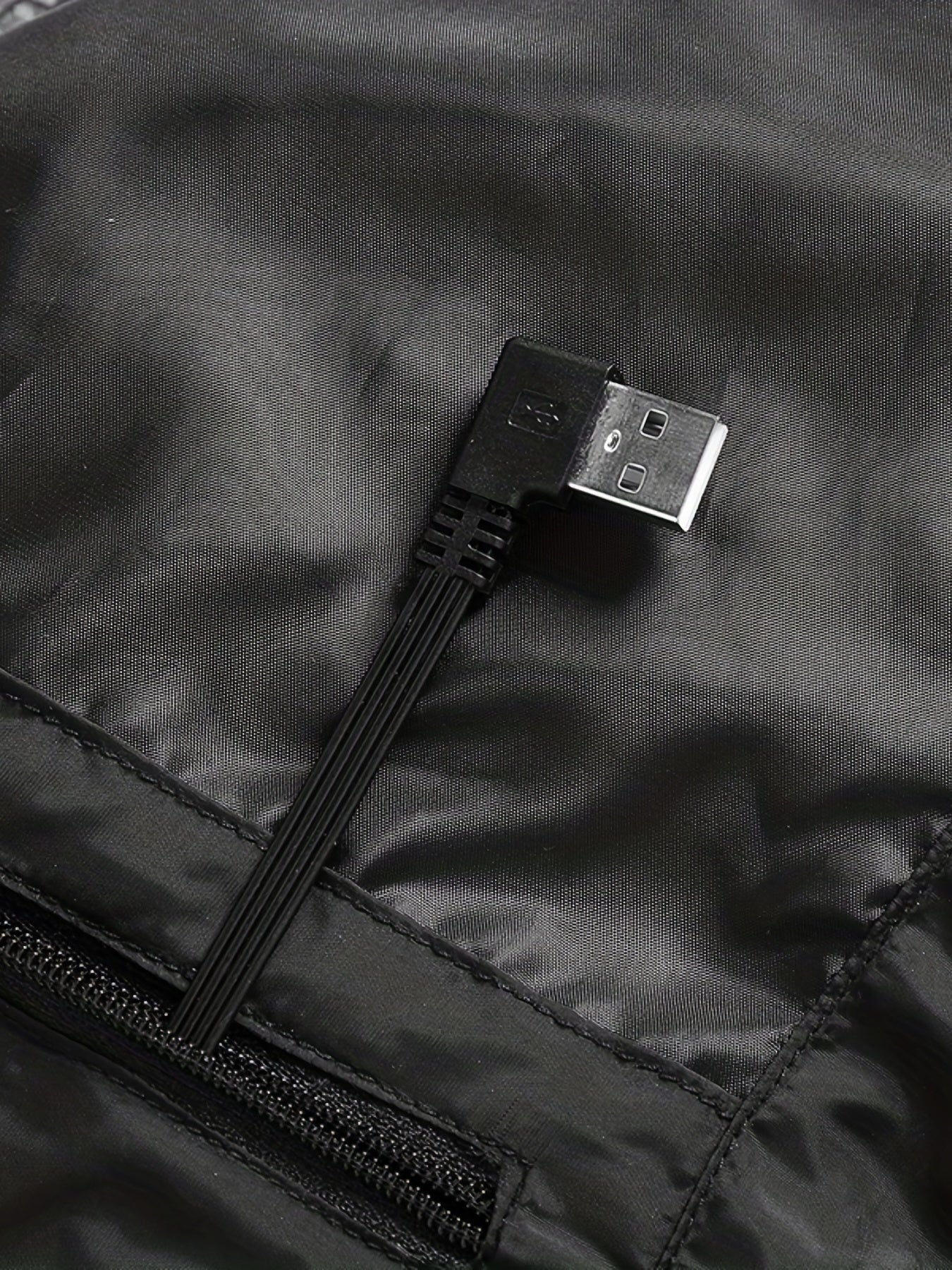 Men's Lightweight Heated Jacket - USB-Powered, Quilted Winter Coat with Adjustable Temperature Control, Zip-Up Hooded Design, Long Sleeves, Outdoor Warmth (Battery Not Included), Winter Jacket