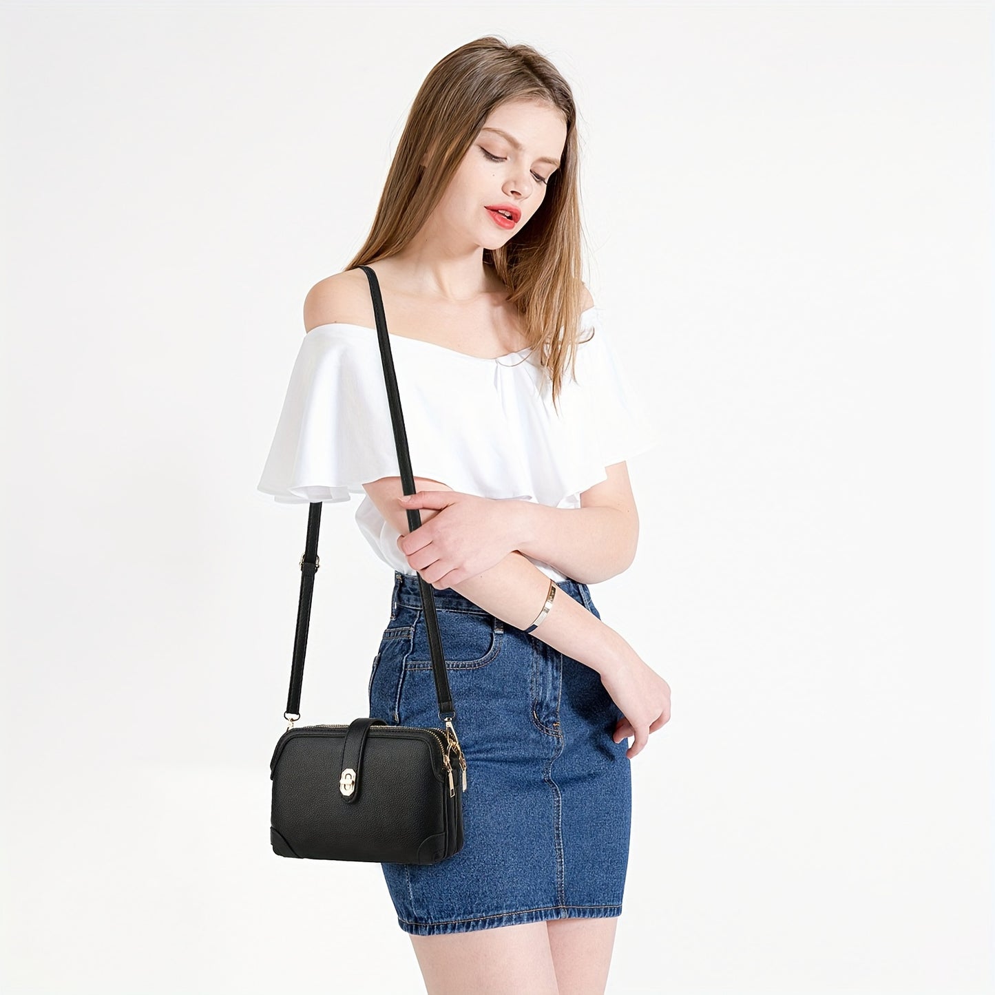Small Multiple Pockets Crossbody Bags for Women Fashion Cell Phone Purse Ladies Shoulder Handbags