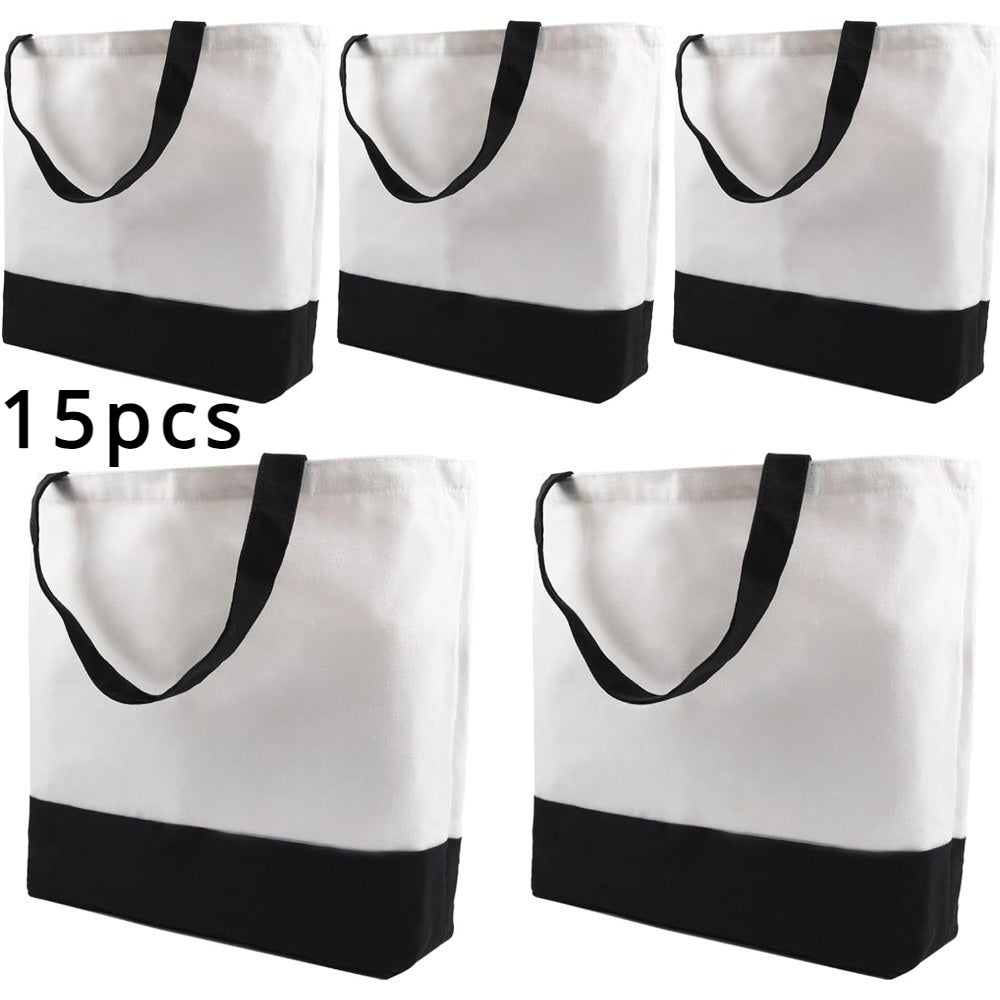Sublimation Tote Bag Bundle - 8/15/25pcs Polyester & Canvas Handbags for DIY Crafts & Personalization