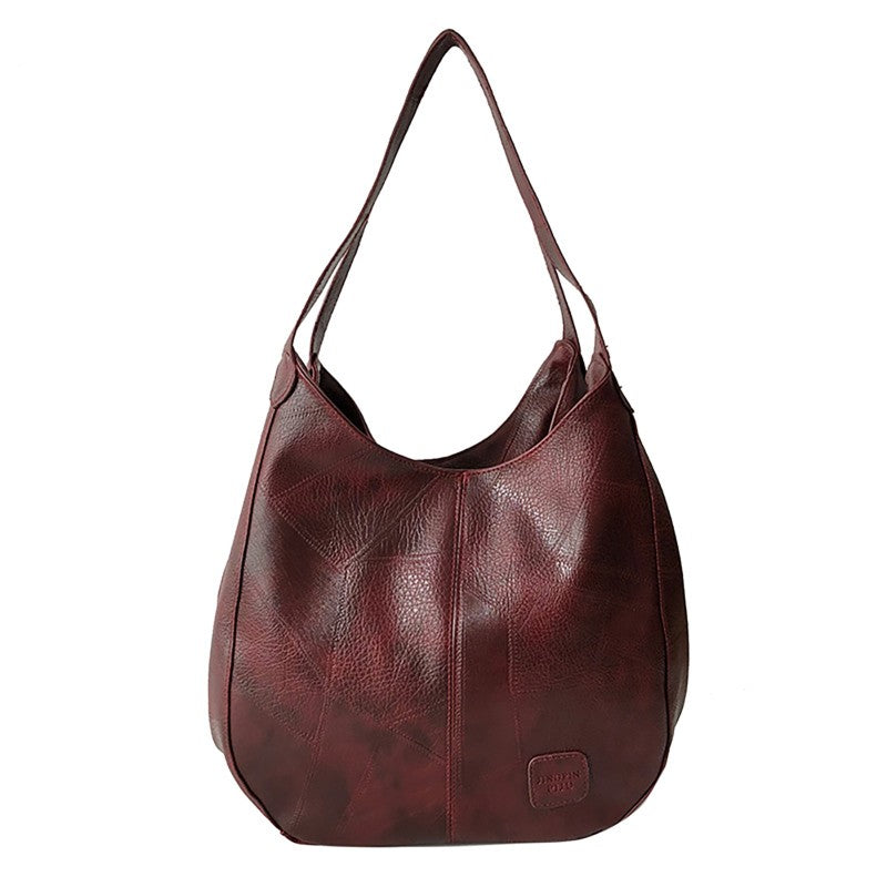 1pc Women Casual Tote Bags Satchel Handbags Retro Large Capacity PU Leather Shoulder Bag for Casual School and Work Use