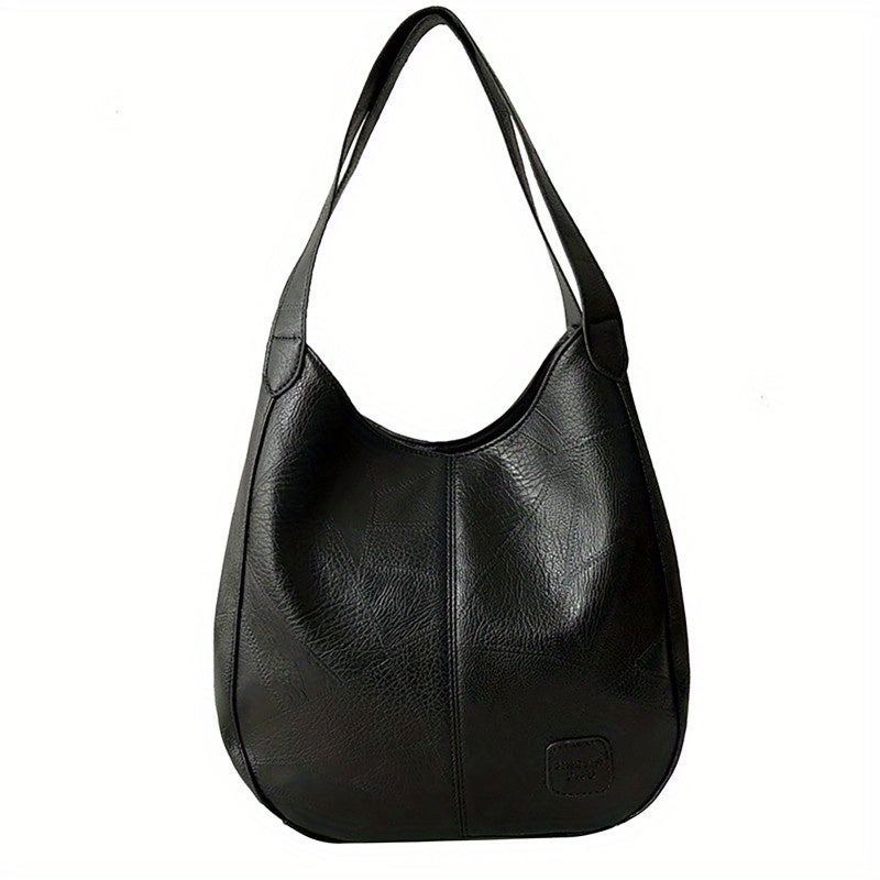 1pc Women Casual Tote Bags Satchel Handbags Retro Large Capacity PU Leather Shoulder Bag for Casual School and Work Use