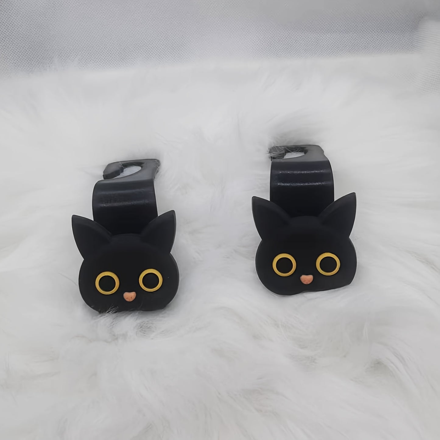 Cute 3D Cartoon Cat Car Headrest Hook - Vehicle Organizer for Handbags, Purses & Coats