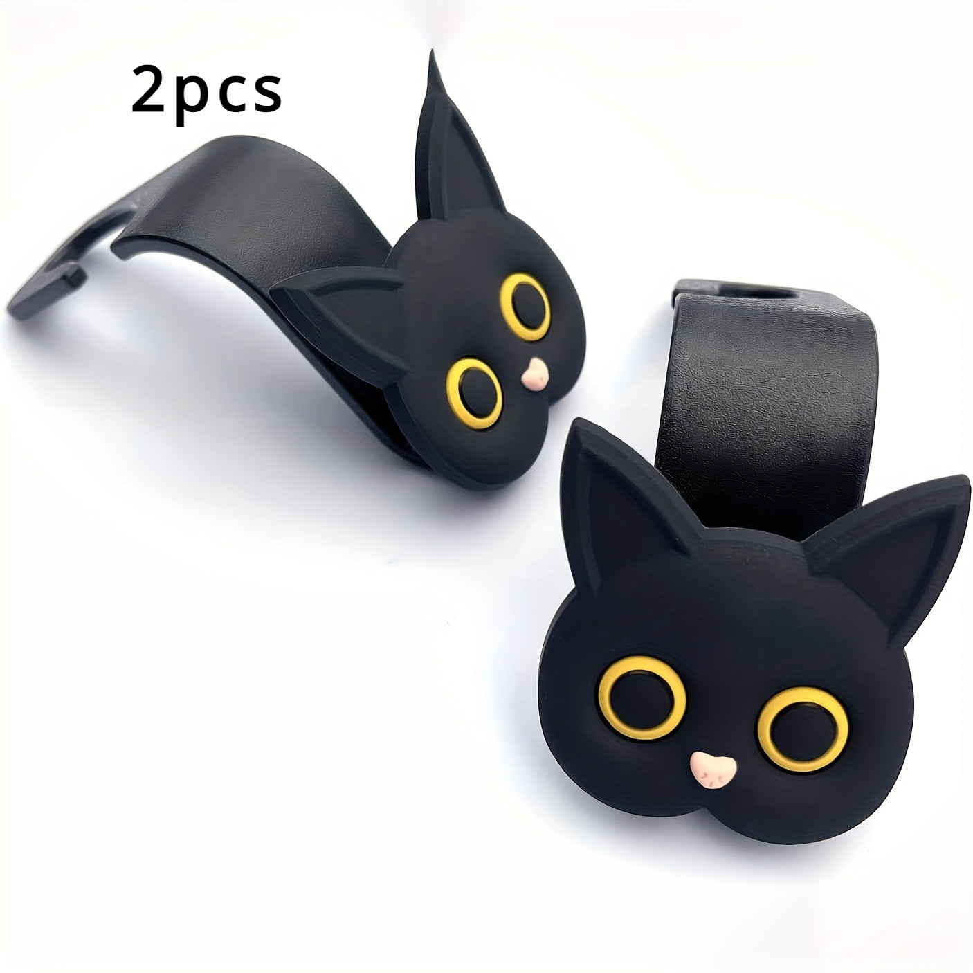 Cute 3D Cartoon Cat Car Headrest Hook - Vehicle Organizer for Handbags, Purses & Coats