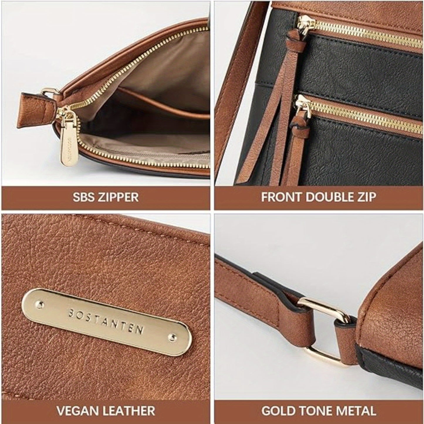 Crossbody Bags Purses for Women Stylish Soft Leather Shoulder Handbags with Long Adjustable Strap Zipper Pocket Medium