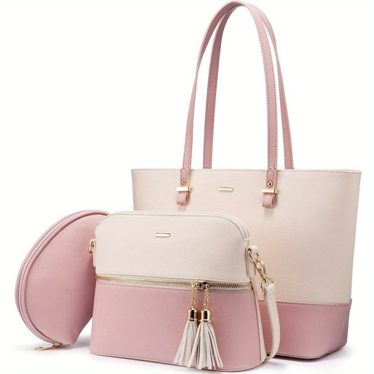 Handbags for Women Shoulder Bags Tote Satchel Hobo 3pcs Purse Set