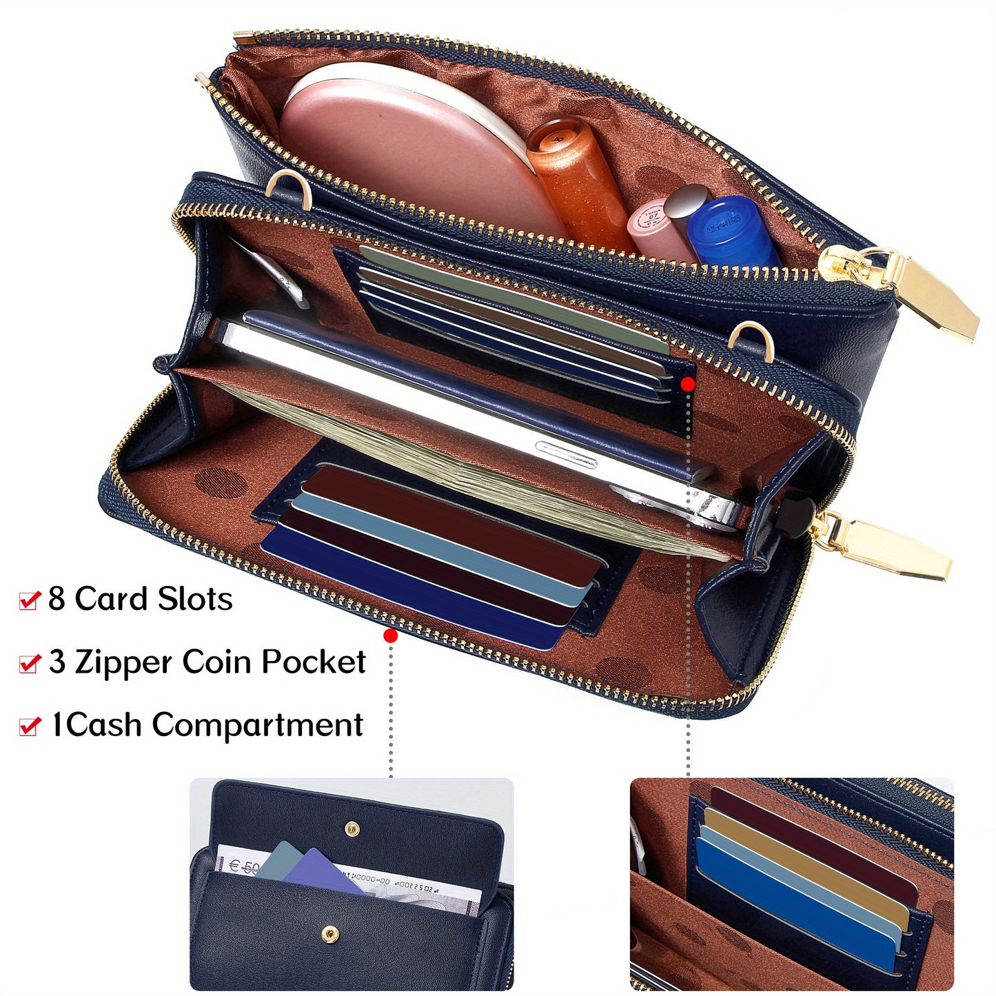 Small crossbody bag for women cell phone wallet purse mini shoulder handbags with card slots