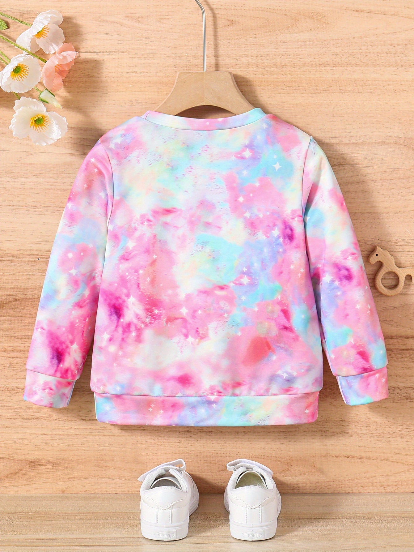 Girls Cute Unicorn & Tie Dye Crew Neck Sweatshirt Regular Fit Long Sleeve Shirt Tops Kids Spring/ Fall Clothes