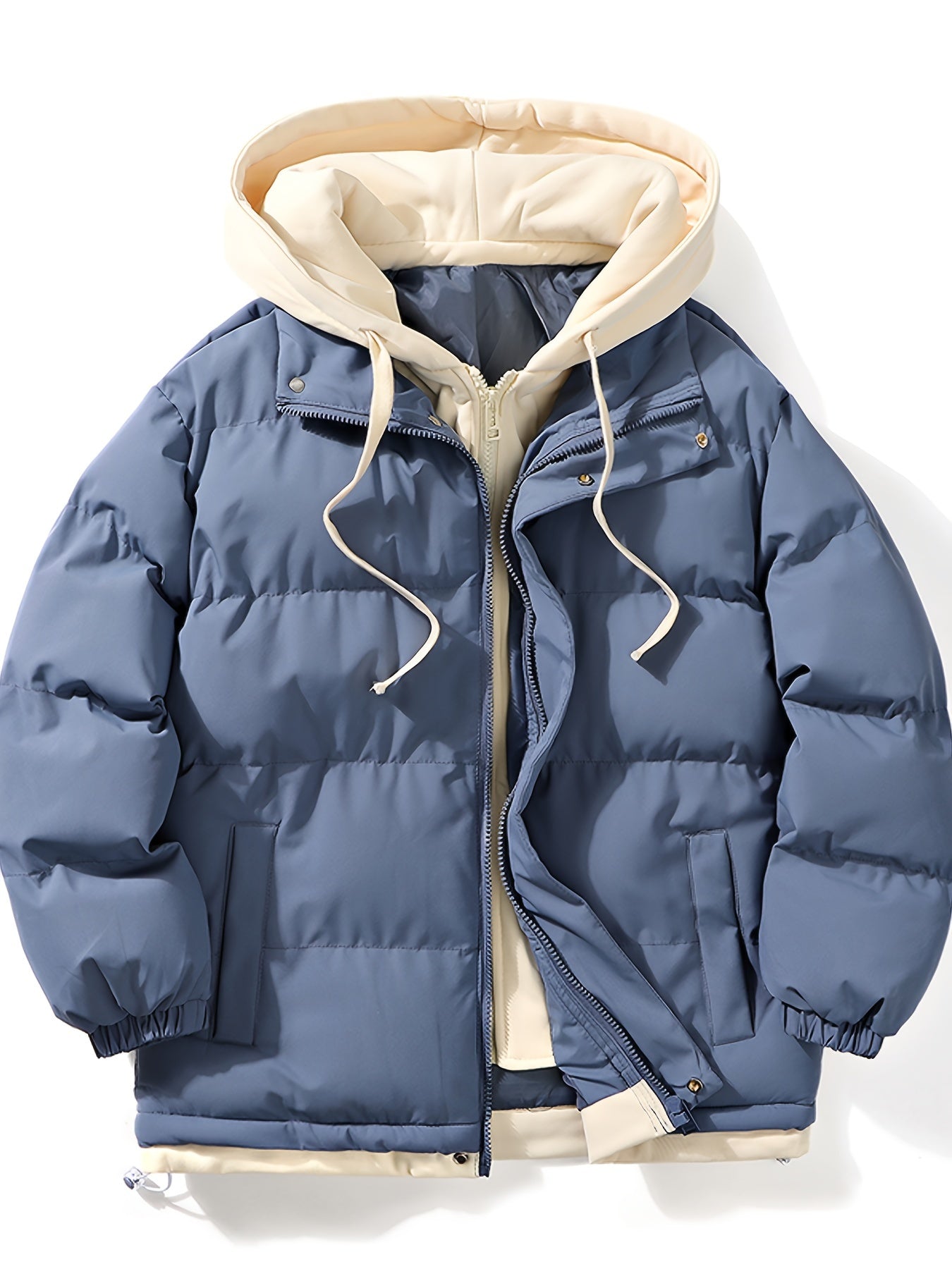 Men's Fashionable Hooded Winter Jacket - Insulated Warmth, Thick Padding, Versatile for Cold Weather