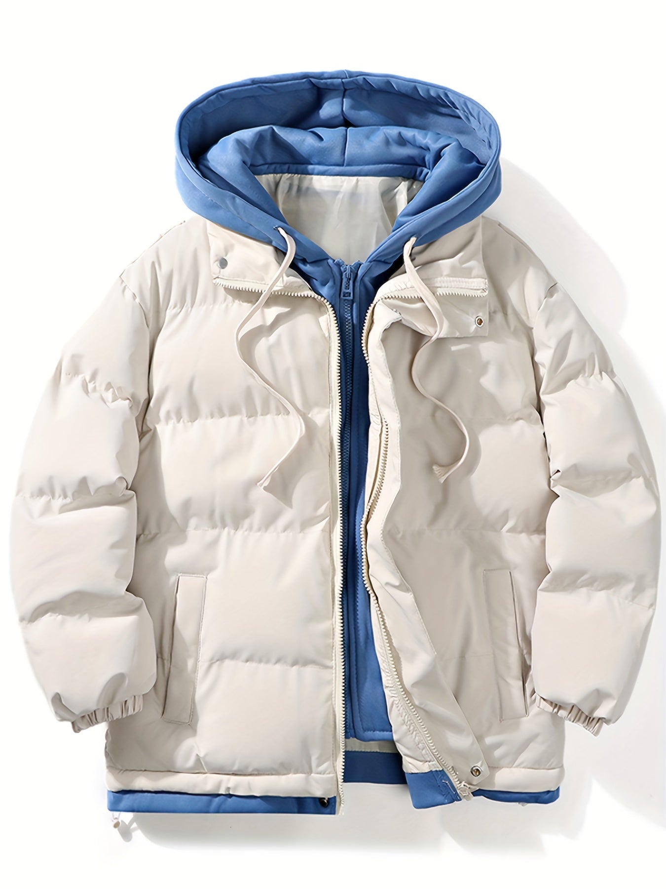 Men's Fashionable Hooded Winter Jacket - Insulated Warmth, Thick Padding, Versatile for Cold Weather