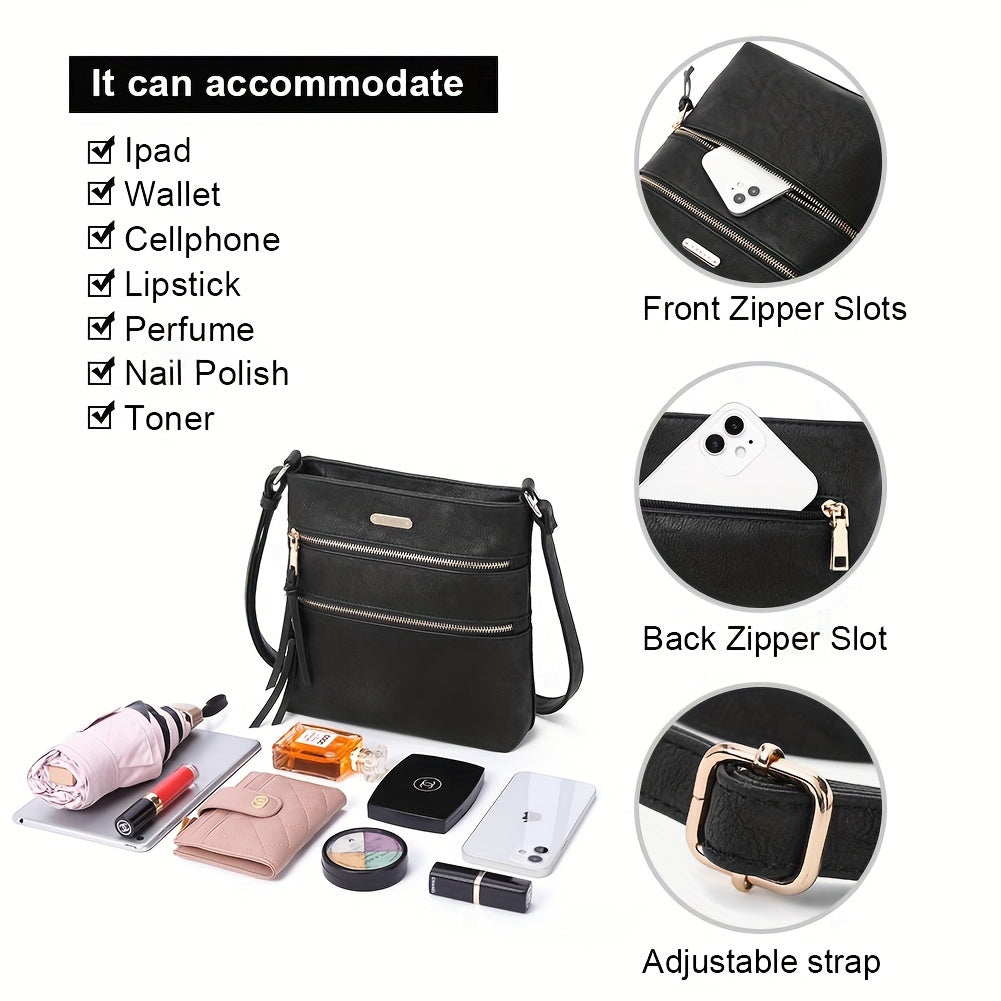 [Adjustable Strap Soft Crossbody Purses] Crossbody Purses for Women, Zipper Pocket Adjustable Strap, Soft Women's Shoulder Handbags