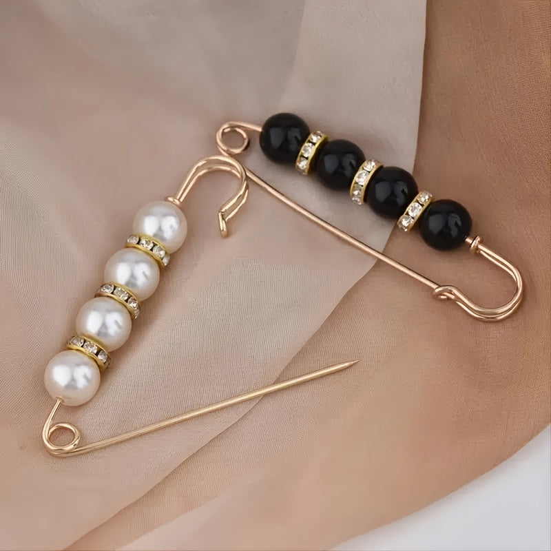 Women's Adjustable Beaded Waist Cinch Belt - Black & White Imitation -like Beads with Golden-Tone Spacers, Handmade-Like Button Closure for Jeans, Dresses, Pants - Waist Trimmer Accessory (Casual/Sweet/Mature Style) - Ideal G